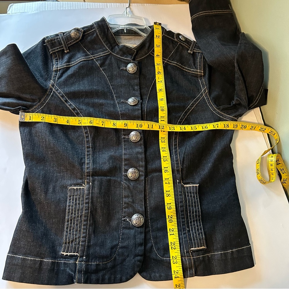 Old Navy Black Denim Military Jacket - Picture 5 of 8